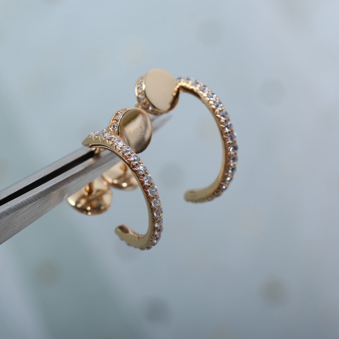 [Gaonasi]JUSTE EARRINGS 12.75MM PINK GOLD DIAMOND