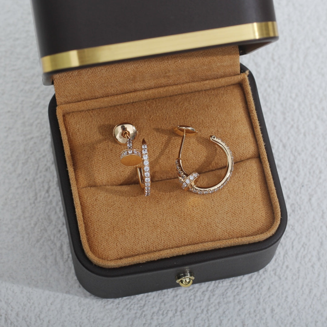 [Gaonasi]JUSTE EARRINGS 12.75MM PINK GOLD DIAMOND