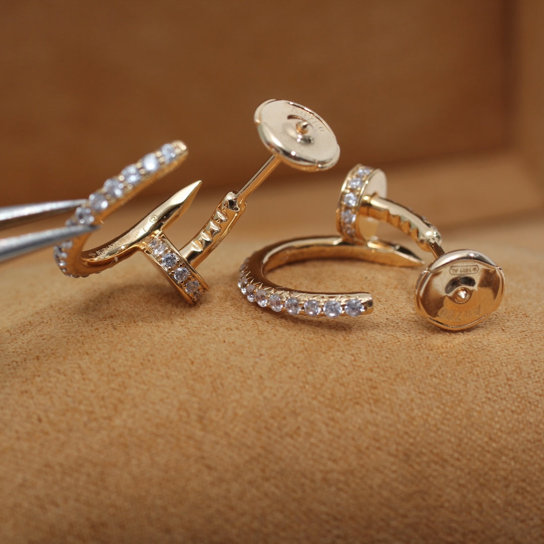 [Gaonasi]JUSTE EARRINGS 12.75MM PINK GOLD DIAMOND