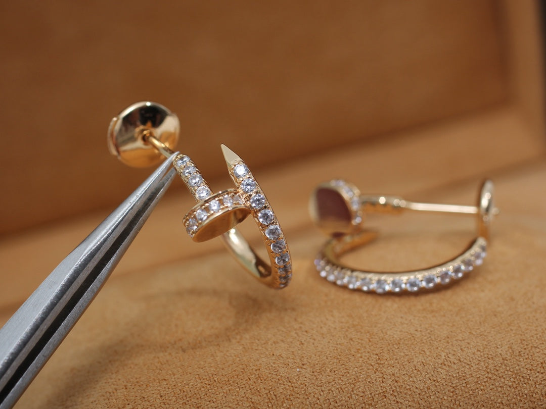 [Gaonasi]JUSTE EARRINGS 12.75MM PINK GOLD DIAMOND