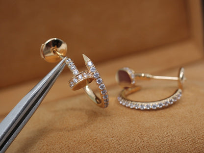 [Gaonasi]JUSTE EARRINGS 12.75MM PINK GOLD DIAMOND