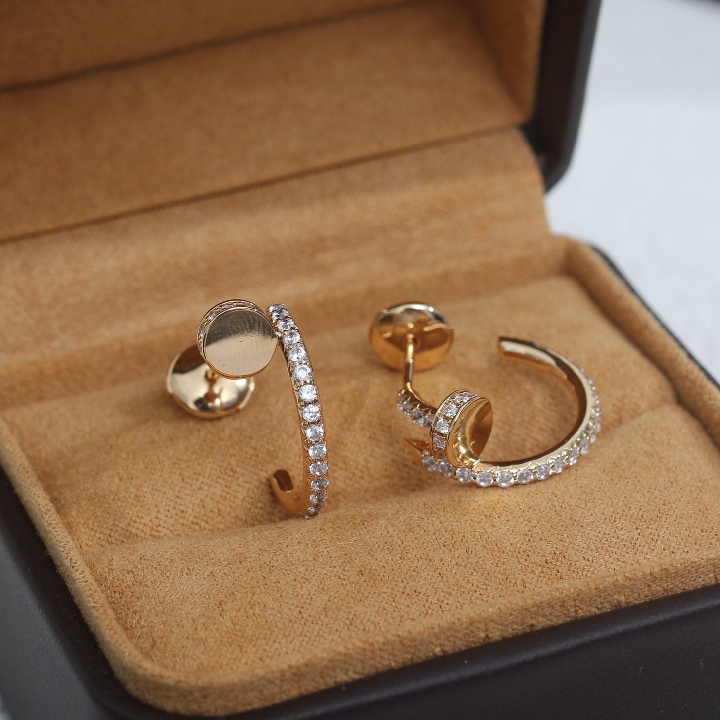 [Gaonasi]JUSTE EARRINGS 12.75MM PINK GOLD DIAMOND