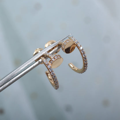 [Gaonasi]JUSTE EARRINGS 12.75MM PINK GOLD DIAMOND