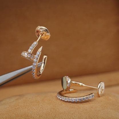 [Gaonasi]JUSTE EARRINGS 12.75MM PINK GOLD DIAMOND