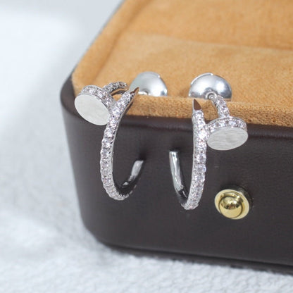 [Gaonasi]JUSTE EARRINGS 12.75MM SILVER DIAMOND