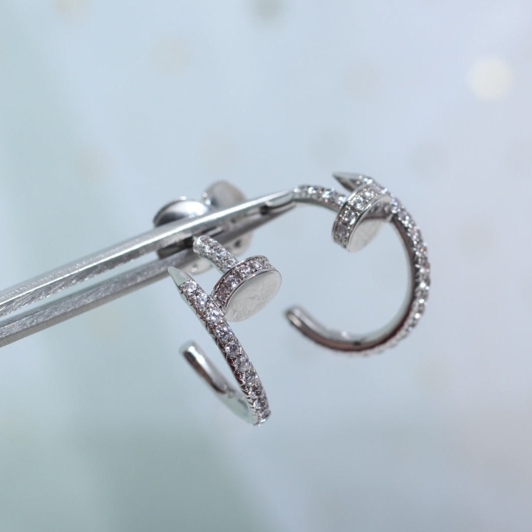 [Gaonasi]JUSTE EARRINGS 12.75MM SILVER DIAMOND