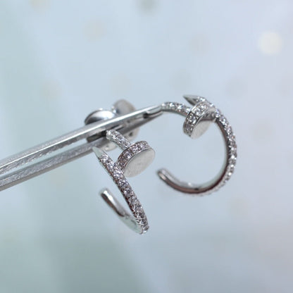 [Gaonasi]JUSTE EARRINGS 12.75MM SILVER DIAMOND
