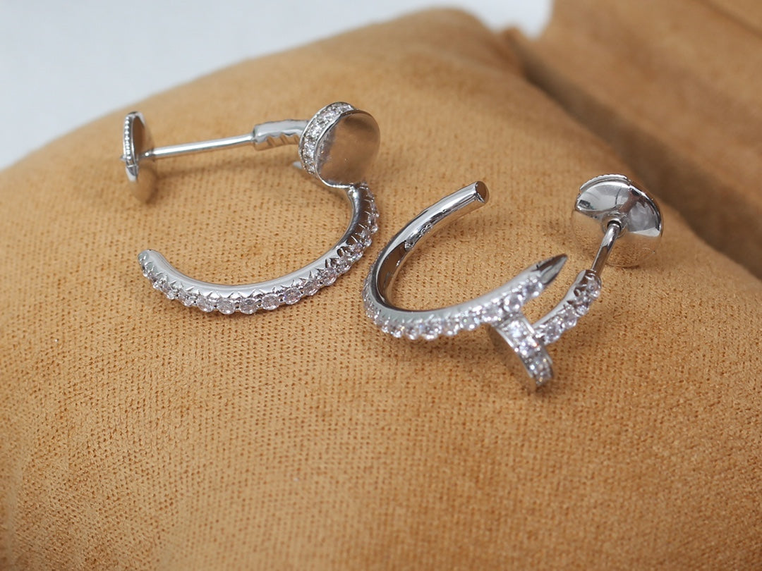 [Gaonasi]JUSTE EARRINGS 12.75MM SILVER DIAMOND
