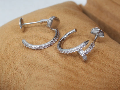 [Gaonasi]JUSTE EARRINGS 12.75MM SILVER DIAMOND