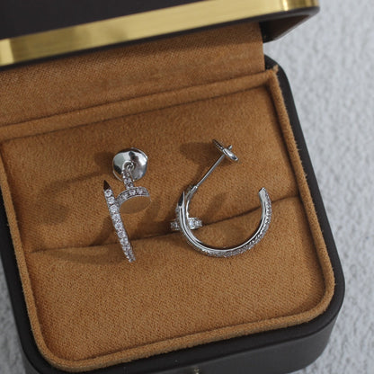 [Gaonasi]JUSTE EARRINGS 12.75MM SILVER DIAMOND