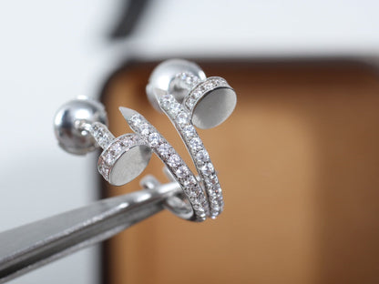 [Gaonasi]JUSTE EARRINGS 12.75MM SILVER DIAMOND