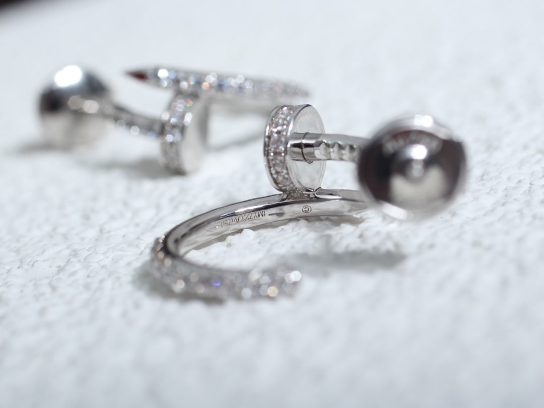 [Gaonasi]JUSTE EARRINGS 12.75MM SILVER DIAMOND