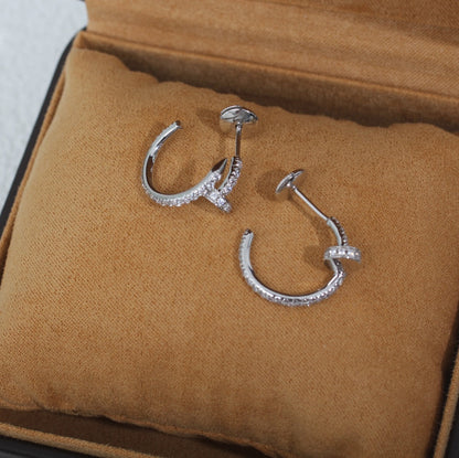 [Gaonasi]JUSTE EARRINGS 12.75MM SILVER DIAMOND