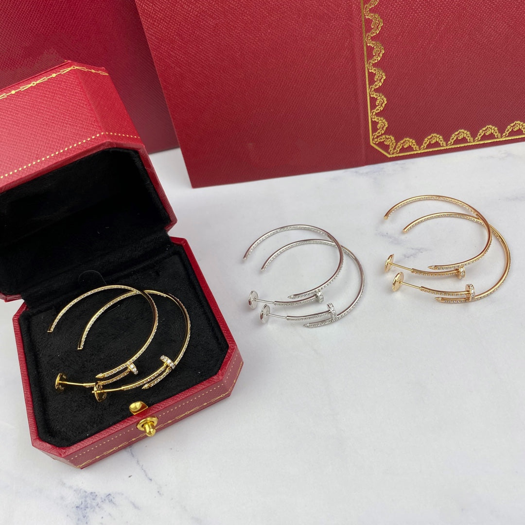[Gaonasi]JUSTE EARRINGS FULL DIAMONDS 1.8MM