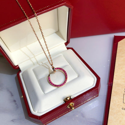 [Gaonasi]JUSTE NECKLACE GOLD RED DIAMONDS