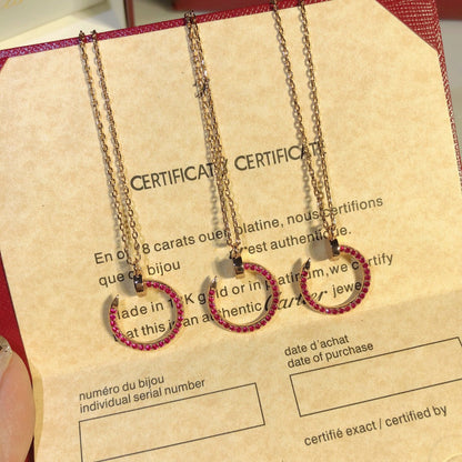[Gaonasi]JUSTE NECKLACE GOLD RED DIAMONDS