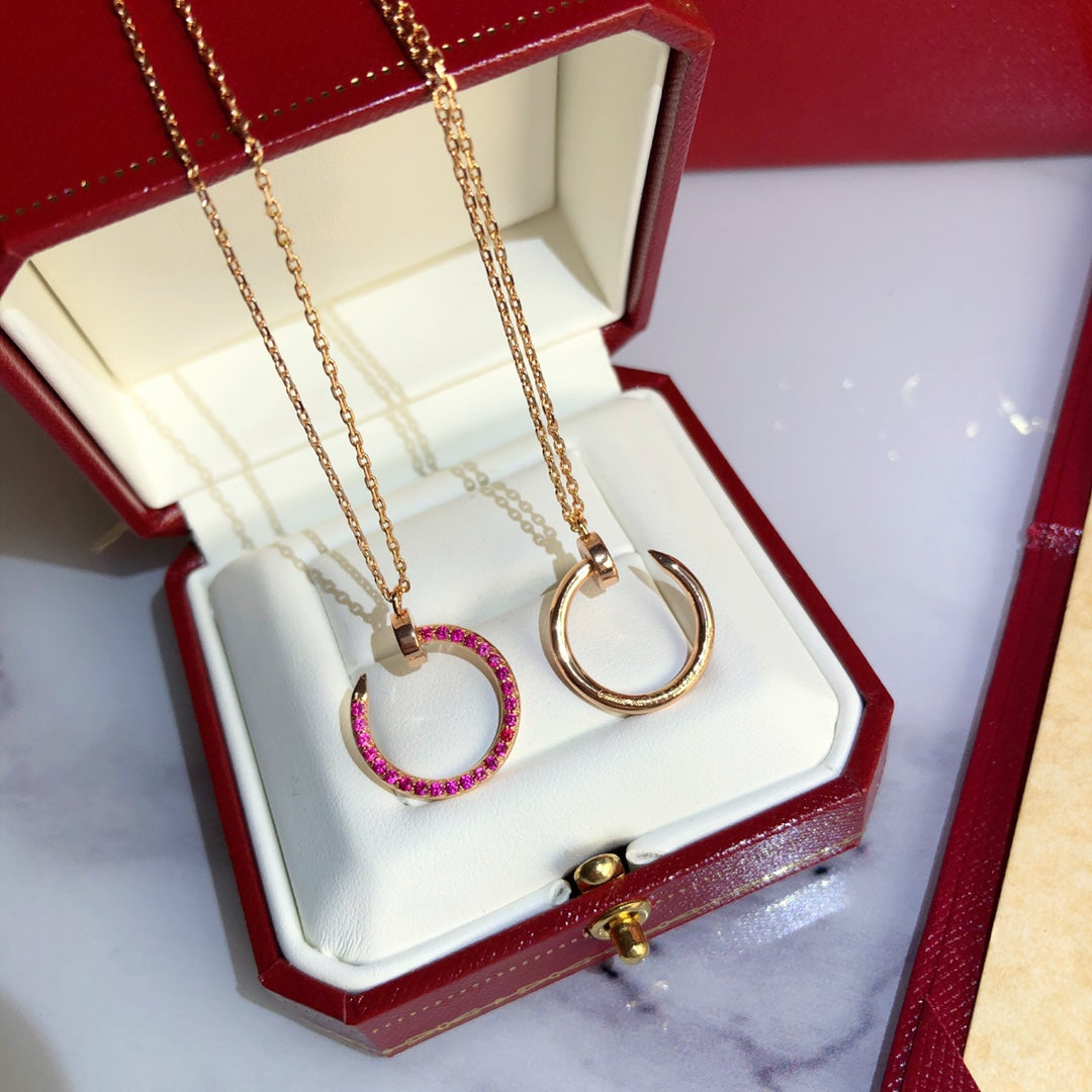 [Gaonasi]JUSTE NECKLACE GOLD RED DIAMONDS
