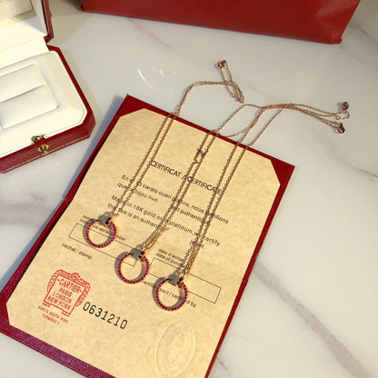 [Gaonasi]JUSTE NECKLACE GOLD RED DIAMONDS