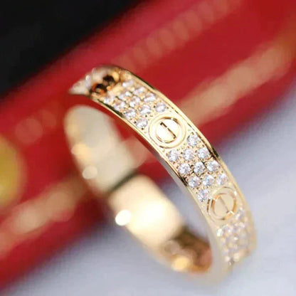 [Gaonasi]LOVE RING 3.6MM DIAMOND PAVED