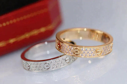[Gaonasi]LOVE RING 3.6MM DIAMOND PAVED