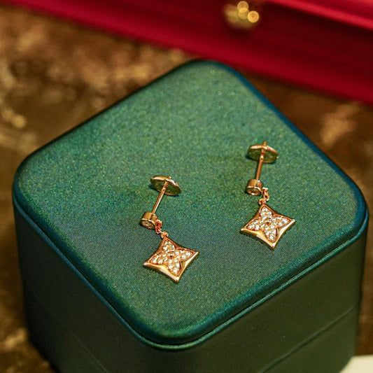 [Gaonasi]STAR DIAMONDS EARRINGS GOLD