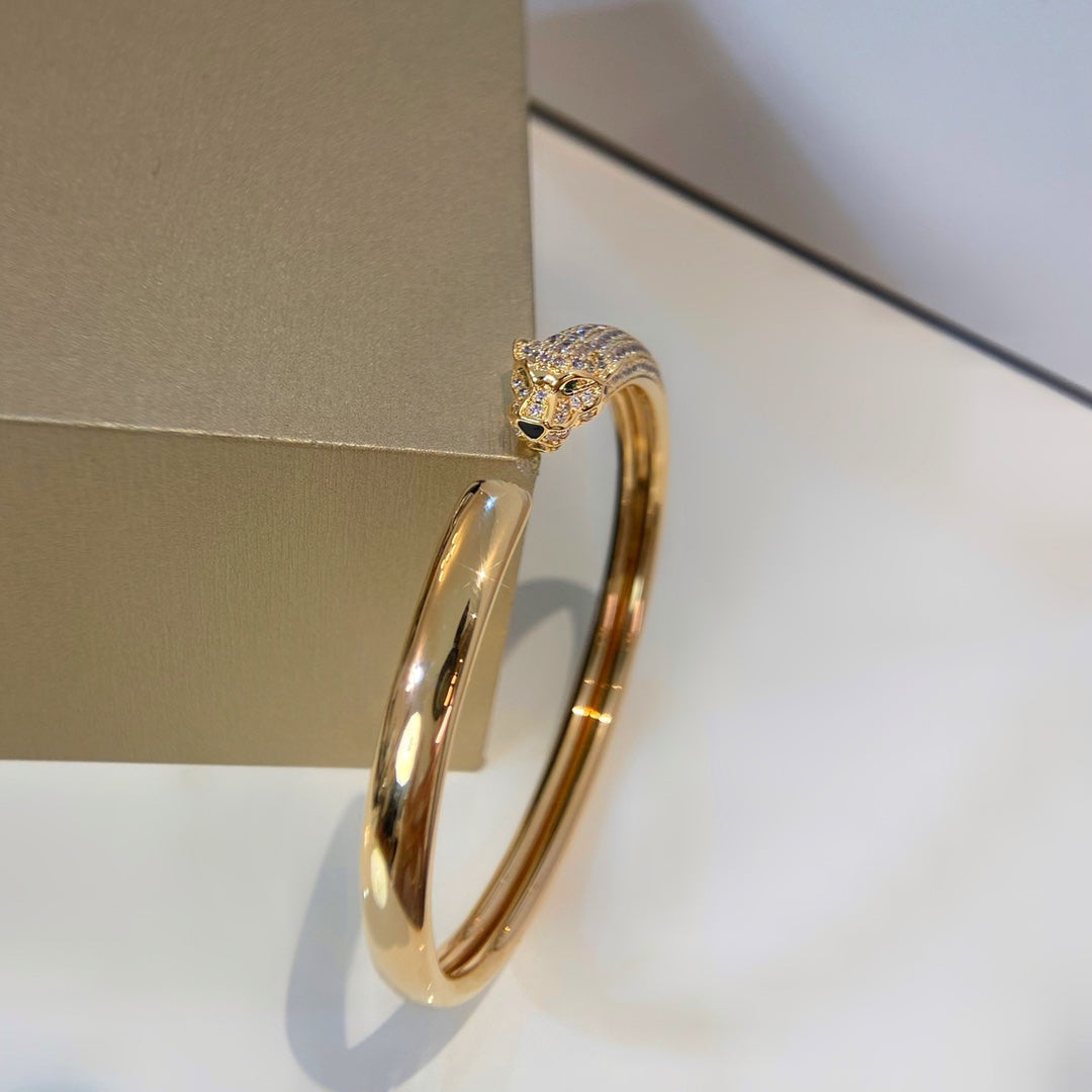 [Gaonasi]PANTHERE GOLD DIAMOND OPEN BRACELET