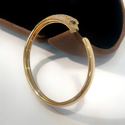 [Gaonasi]PANTHERE GOLD DIAMOND OPEN BRACELET