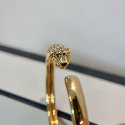 [Gaonasi]PANTHERE GOLD DIAMOND OPEN BRACELET