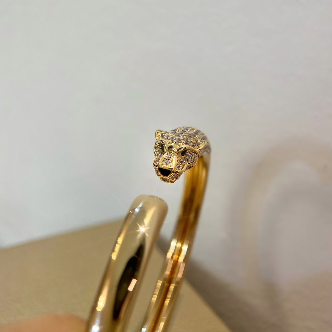 [Gaonasi]PANTHERE GOLD DIAMOND OPEN BRACELET