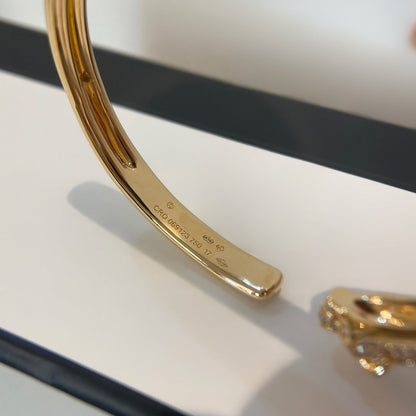 [Gaonasi]PANTHERE GOLD DIAMOND OPEN BRACELET