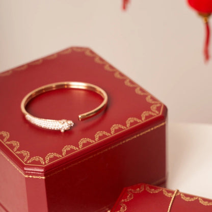[Gaonasi]PANTHERE ROSE GOLD DIAMOND OPEN BRACELET