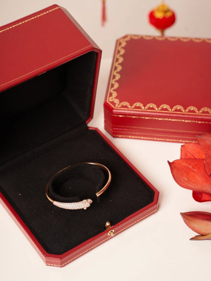 [Gaonasi]PANTHERE ROSE GOLD DIAMOND OPEN BRACELET