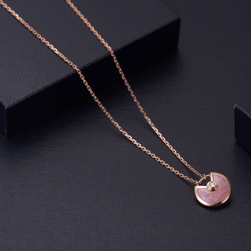 [Gaonasi]AMULETTE ROSE GOLD PINK MOP NECKLACE