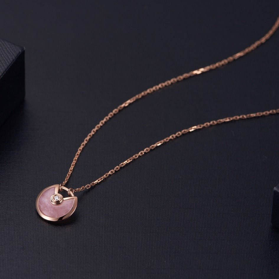 [Gaonasi]AMULETTE ROSE GOLD PINK MOP NECKLACE