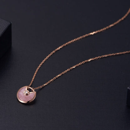[Gaonasi]AMULETTE ROSE GOLD PINK MOP NECKLACE