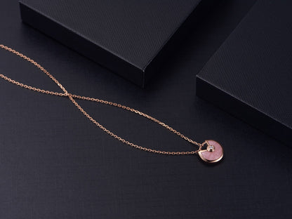 [Gaonasi]AMULETTE ROSE GOLD PINK MOP NECKLACE