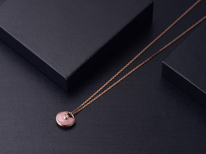 [Gaonasi]AMULETTE ROSE GOLD PINK MOP NECKLACE