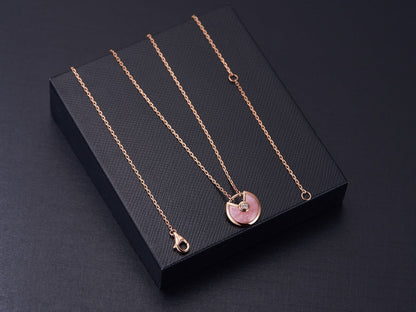 [Gaonasi]AMULETTE ROSE GOLD PINK MOP NECKLACE