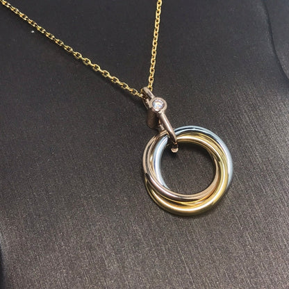 [Gaonasi]TRINITY SILVER GOLD PINK GOLD NECKLACE