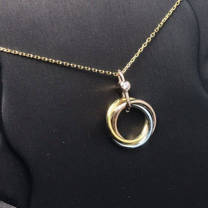 [Gaonasi]TRINITY SILVER GOLD PINK GOLD NECKLACE