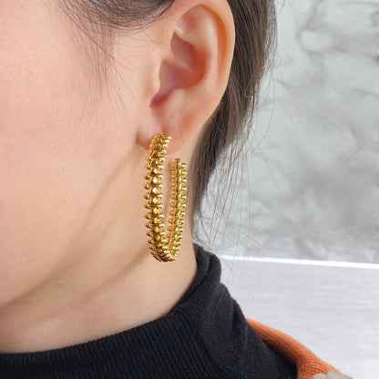 [Gaonasi]CLASH LARGE HOOP EARRINGS
