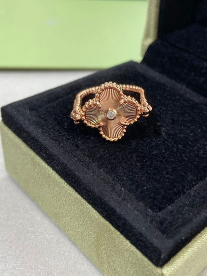 [Gaonasi]CLOVER RIVERSIBLE RING ROSE GOLD COLLECTION