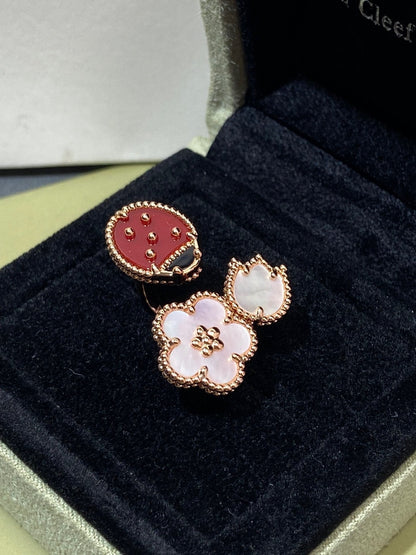 [Gaonasi]LUCKY 3 MOTIF ROSE GOLD RING