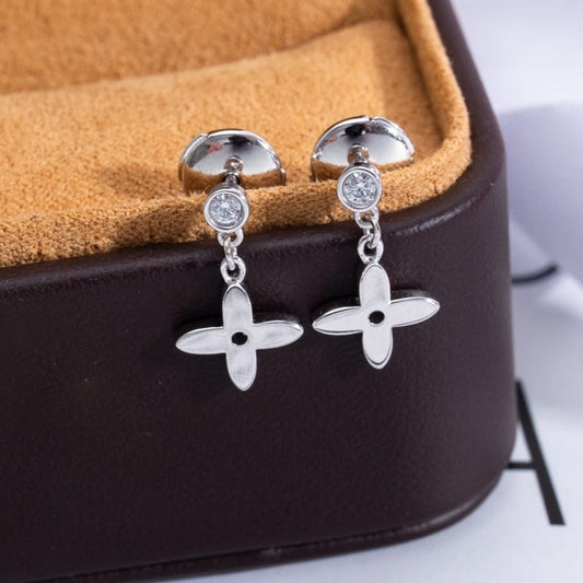 [Gaonasi]VIDYLLE SILVER DIAMOND MINI DROP EARRINGS