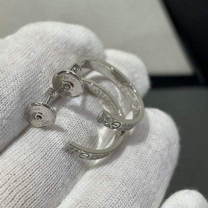 [Gaonasi]LOVE DIAMOND SILVER HOOP EARRINGS