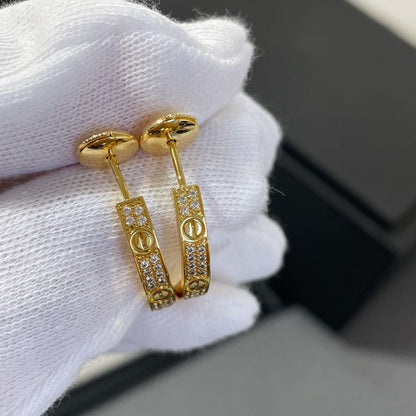 [Gaonasi]LOVE DIAMOND GOLD HOOP EARRINGS