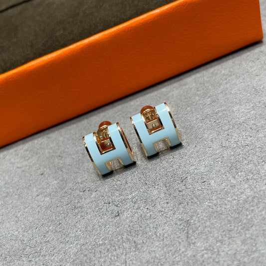 [Gaonasi]POP H SKY BLUE STUD EARRINGS