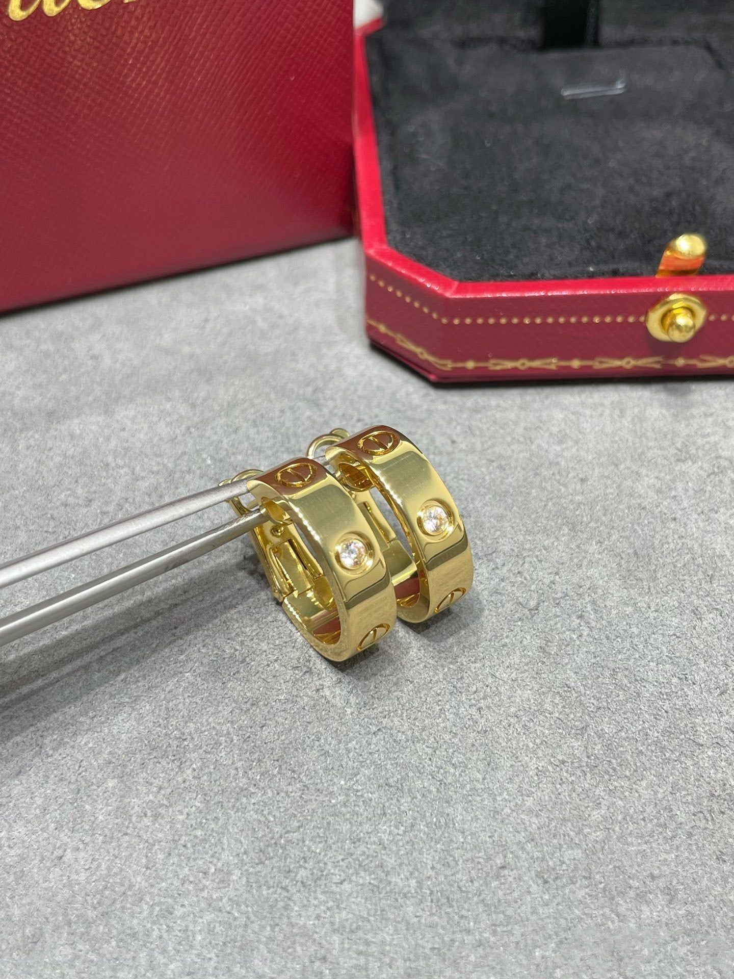 [Gaonasi]LOVE 5.5MM 1 DIAMOND EARRINGS