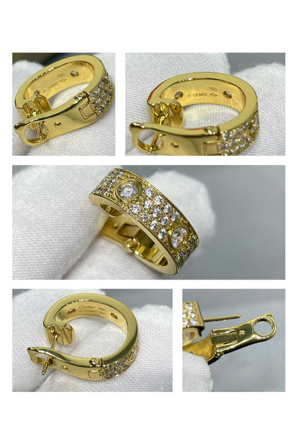[Gaonasi]LOVE 5.5MM DIAMOND PAVED EARRINGS