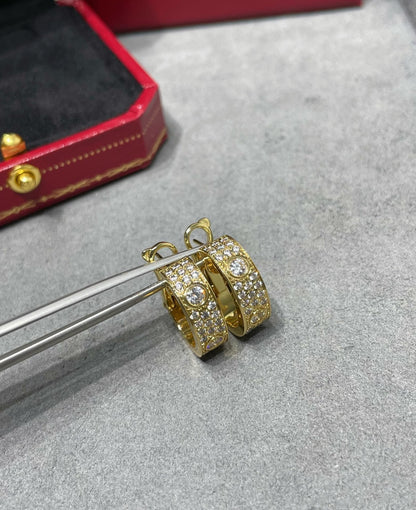 [Gaonasi]LOVE 5.5MM DIAMOND PAVED EARRINGS